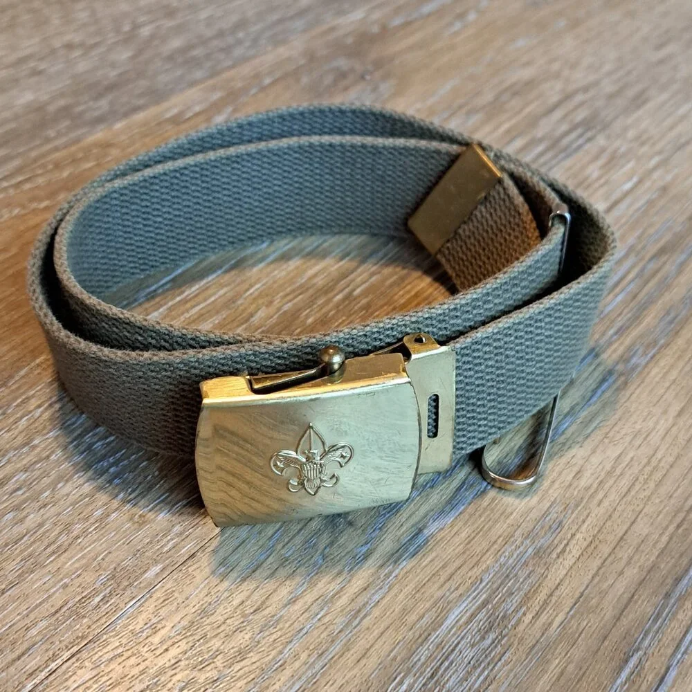 Vintage Canvas Boy Scout Belt With Adjustable Buckle